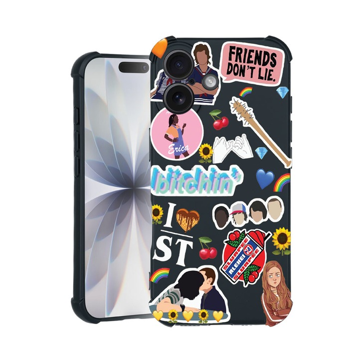 BestCase® Husa TPU Pro Shock Compatibila cu Apple iPhone 14 Pro Max, cu Design Friends Don’t Lie, colturi intarite, 3100030 ASB 376