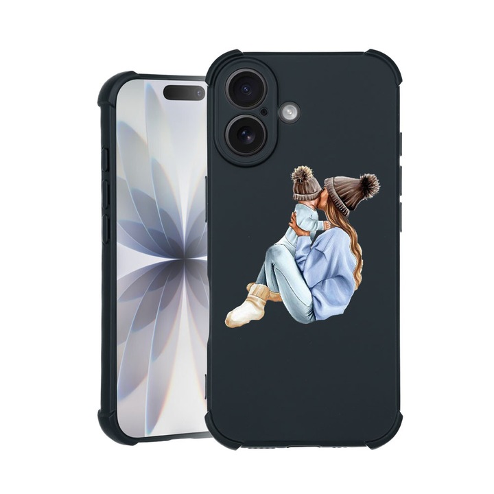 BestCase® Husa TPU Pro Shock Compatibila cu Apple iPhone 14 Pro Max, cu Design Girl Mom With a Boy, colturi intarite, 3100030 ASB 562
