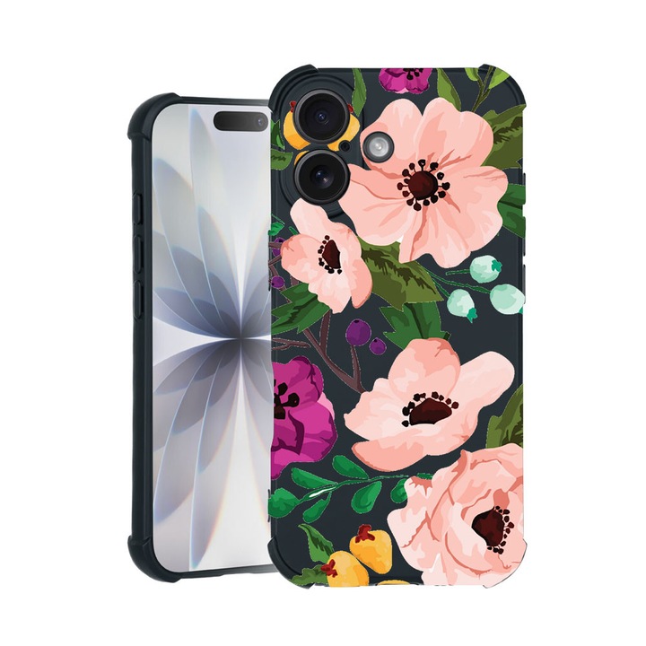 BestCase® Husa TPU Pro Shock Compatibila cu Apple iPhone 14 Pro, cu Design Pastel Flowers, colturi intarite, 3100029 ASB 629