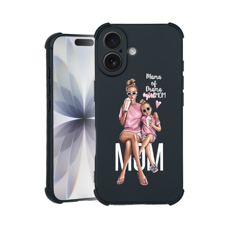 BestCase® TPU Pro Shock tok Apple iPhone 14 Pro Max készülékkel kompatibilis, Girl Mom Mama of Drama designnal, megerősített sarkokkal, 3100030 ASB 558