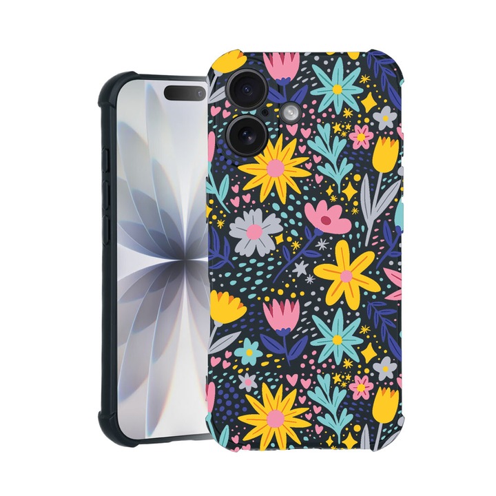 BestCase® Husa TPU Pro Shock Compatibila cu Apple iPhone 14 Pro, cu Design Little Flowers, colturi intarite, 3100029 ASB 758