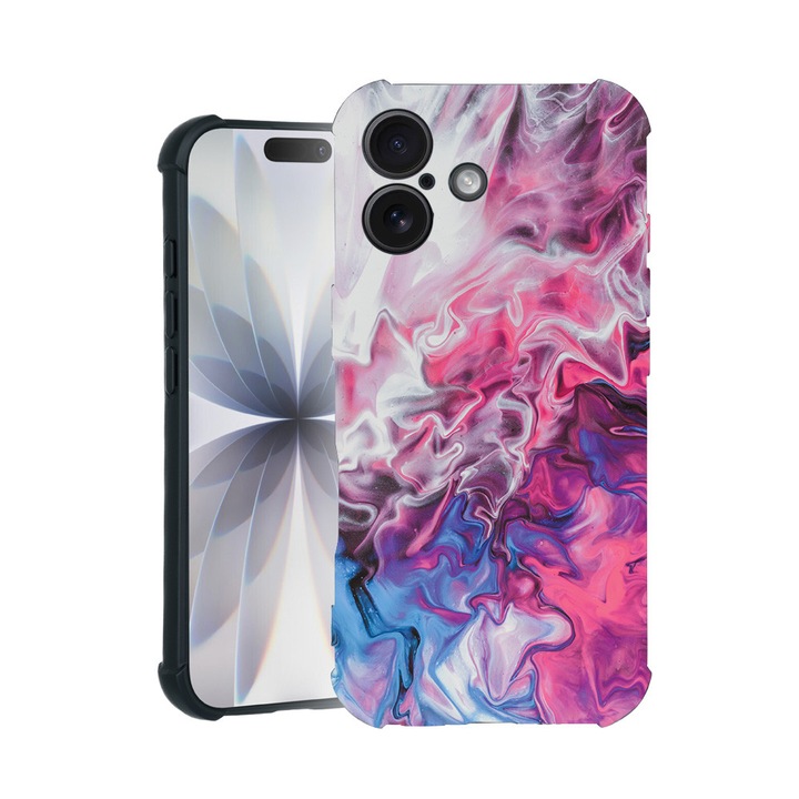 BestCase® Husa TPU Pro Shock Compatibila cu Apple iPhone 14 Pro Max, cu Design Marble Pink and Blue, colturi intarite, 3100030 ASB 891