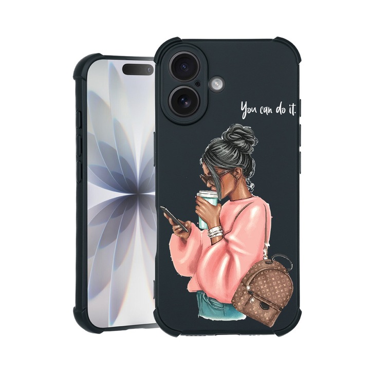 BestCase® Husa TPU Pro Shock Compatibila cu Apple iPhone 14 Pro, cu Design Shopping Girl, colturi intarite, 3100029 ASB 962