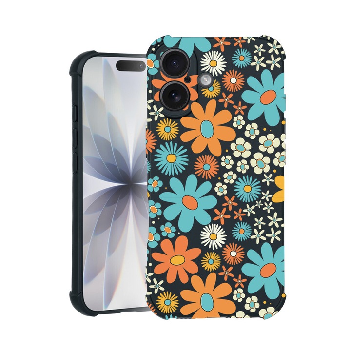 BestCase® Husa TPU Pro Shock Compatibila cu Apple iPhone 14 Pro, cu Design Flowers Pattern, colturi intarite, 3100029 ASB 967