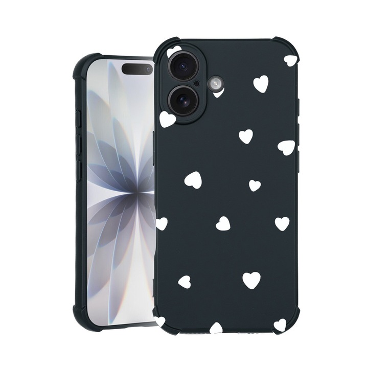 BestCase® Husa TPU Pro Shock Compatibila cu Apple iPhone 14 Pro Max, cu Design Heart Pattern, colturi intarite, 3100030 ASB 1041