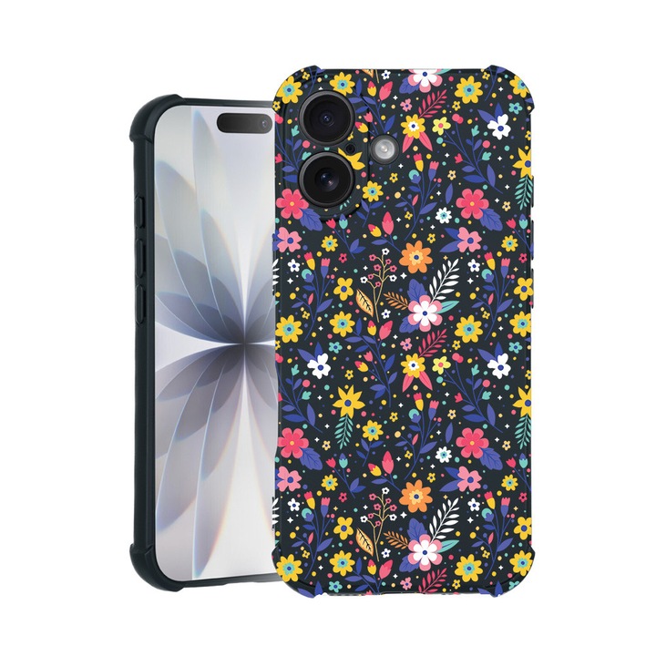 BestCase® Husa TPU Pro Shock Compatibila cu Apple iPhone 14 Pro Max, cu Design Flower Pattern, colturi intarite, 3100030 ASB 955