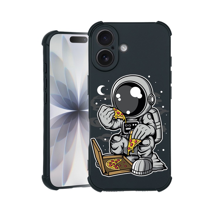 BestCase® Husa TPU Pro Shock Compatibila cu Apple iPhone 14 Pro Max, cu Design Astronaut Pizza, colturi intarite, 3100030 ASB 1004