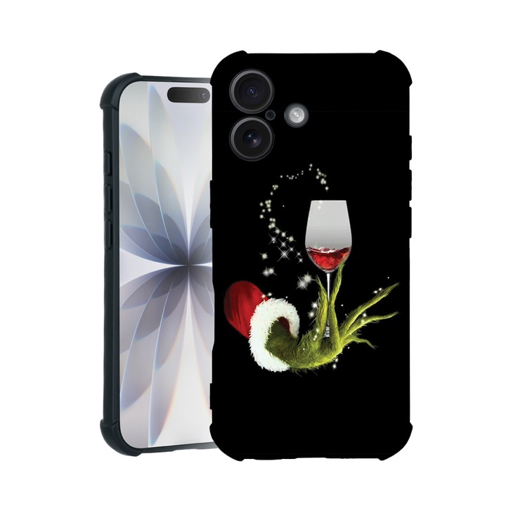 BestCase® Husa TPU Pro Shock Compatibila cu Apple iPhone 14 Pro, cu Design Xmas Grinch, colturi intarite, 3100029 ASB 1355