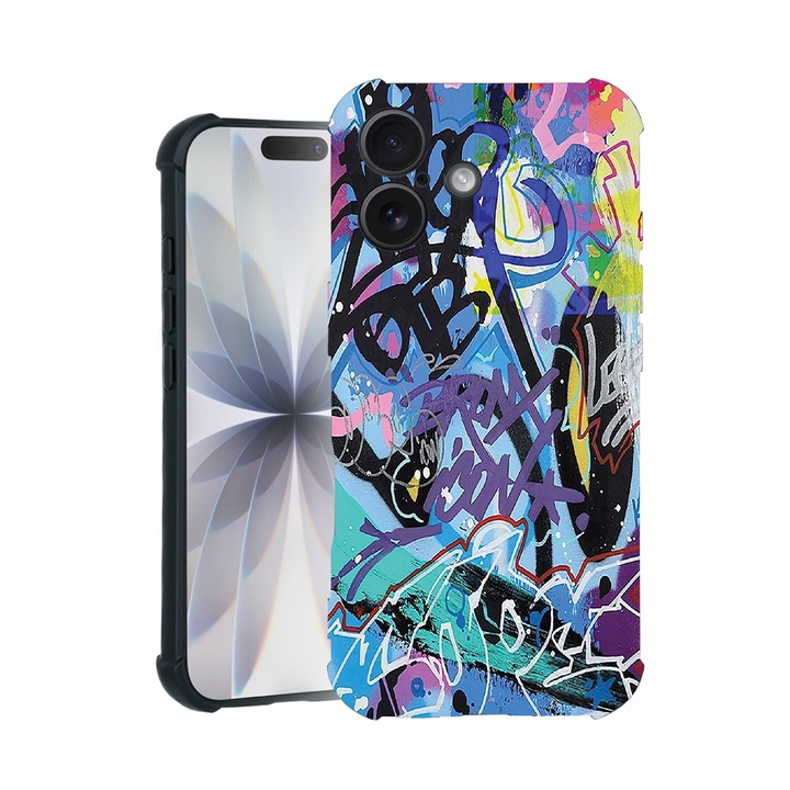 BestCase® Husa TPU Pro Shock Compatibila cu Apple iPhone 14 Pro Max, cu Design Graffiti, colturi intarite, 3100030 ASB 1184