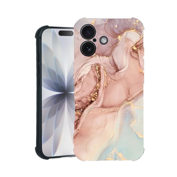 BestCase® Husa TPU Pro Shock Compatibila cu Apple iPhone 14 Pro Max, cu Design Rose Marble, colturi intarite, 3100030 ASB 1253