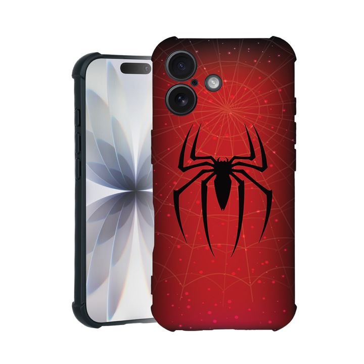 BestCase® Husa TPU Pro Shock Compatibila cu Apple iPhone 14 Pro Max, cu Design Spider, colturi intarite, 3100030 ASB 1432