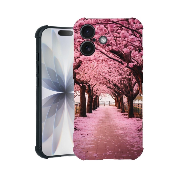 BestCase® Husa TPU Pro Shock Compatibila cu Apple iPhone 14 Pro, cu Design Cherry Blossom Trees, colturi intarite, 3100029 ASB 1379
