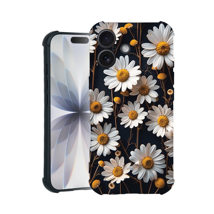 BestCase® Husa TPU Pro Shock Compatibila cu Apple iPhone 14 Pro, cu Design 3D Daisy, colturi intarite, 3100029 ASB 1439