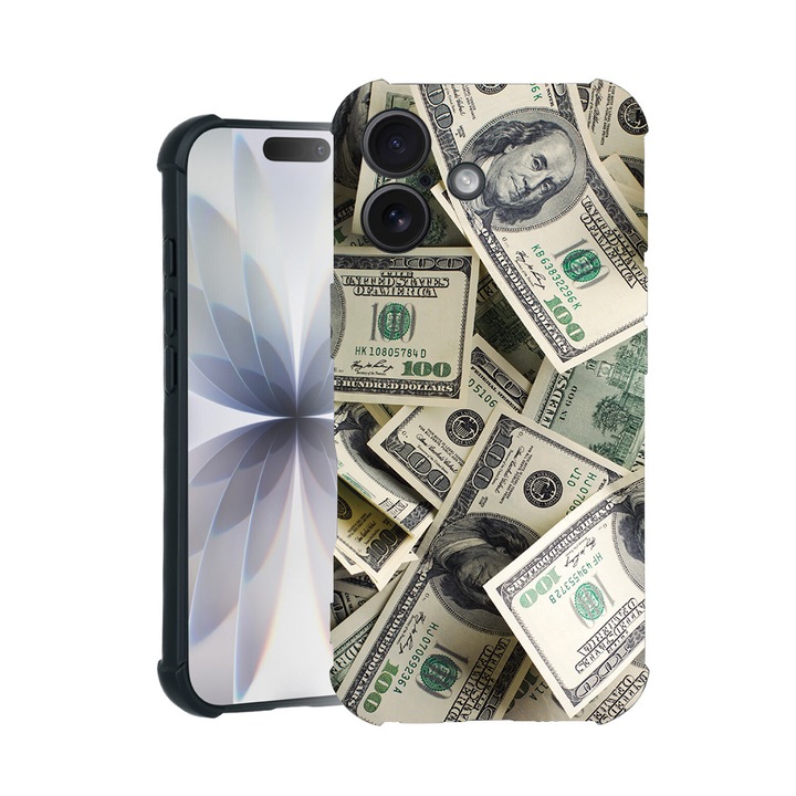 BestCase® Husa TPU Pro Shock Compatibila cu Apple iPhone 14 Pro, cu Design Money Pattern, colturi intarite, 3100029 ASB 1444
