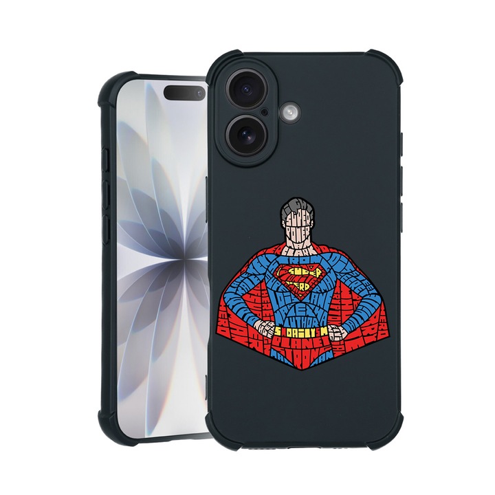 BestCase® Husa TPU Pro Shock Compatibila cu Apple iPhone 14 Pro, cu Design Calligraphy Superman, colturi intarite, 3100029 ASB 1523