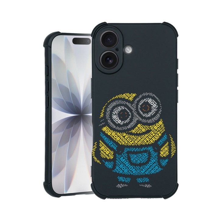 BestCase® Husa TPU Pro Shock Compatibila cu Apple iPhone 14 Pro, cu Design Calligraphy Minion, colturi intarite, 3100029 ASB 1538