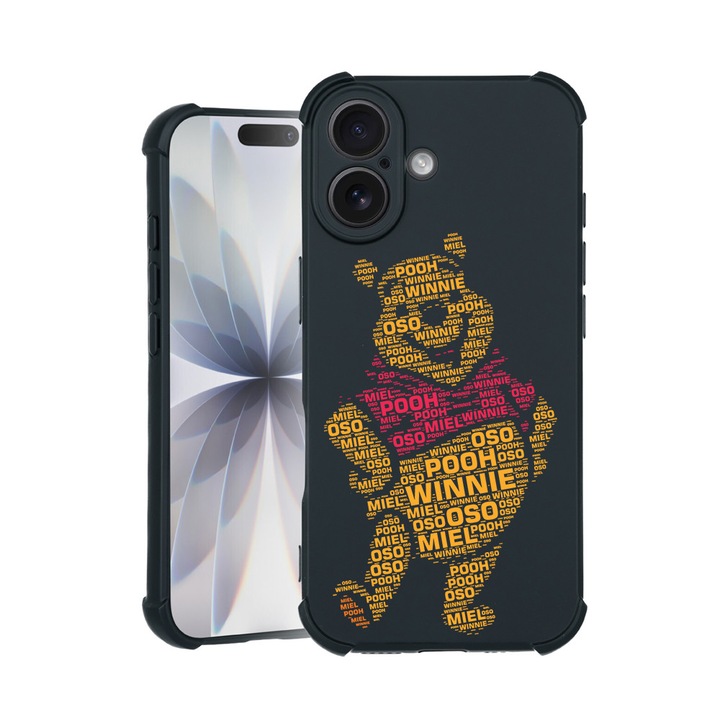 BestCase® Husa TPU Pro Shock Compatibila cu Apple iPhone 14 Pro, cu Design Calligraphy Pooh, colturi intarite, 3100029 ASB 1541