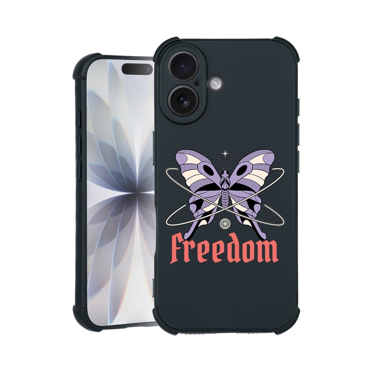 BestCase® Husa TPU Pro Shock Compatibila cu Apple iPhone 14 Pro, cu Design Freedom - Butterfly, colturi intarite, 3100029 ASB 1500