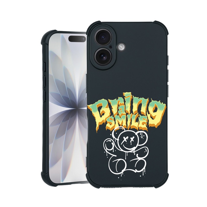 BestCase® Husa TPU Pro Shock Compatibila cu Apple iPhone 14 Pro, cu Design Teddy Bear Braing Smile, colturi intarite, 3100029 ASB 1557