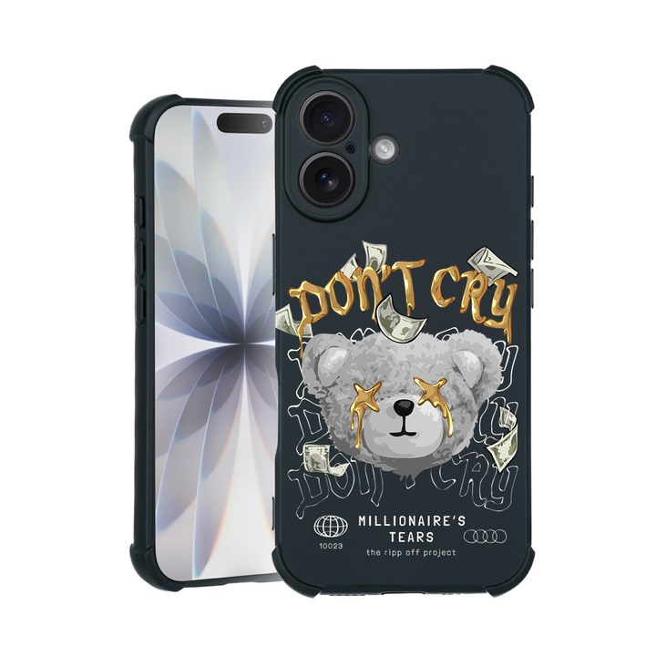 BestCase® Husa TPU Pro Shock Compatibila cu Apple iPhone 14 Pro, cu Design Teddy Bear Millionaire's, colturi intarite, 3100029 ASB 1552