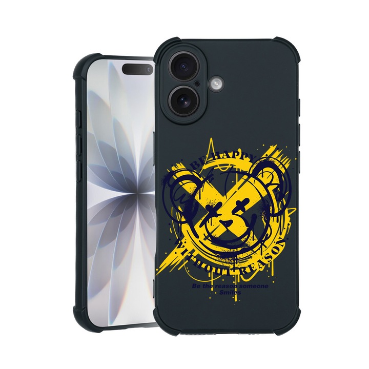 BestCase® Husa TPU Pro Shock Compatibila cu Apple iPhone 14 Pro, cu Design Teddy Bear Be Happy, colturi intarite, 3100029 ASB 1559