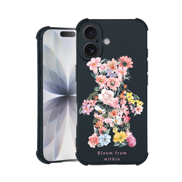 BestCase® Husa TPU Pro Shock Compatibila cu Apple iPhone 14 Pro Max, cu Design Teddy Bear Bloom From Within, colturi intarite, 3100030 ASB 1568