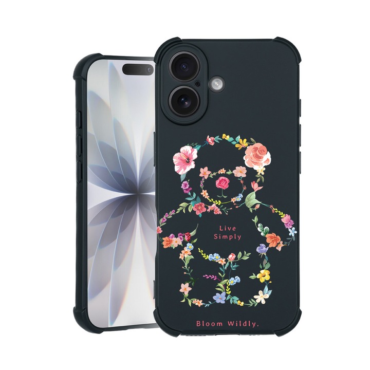 BestCase® Husa TPU Pro Shock Compatibila cu Apple iPhone 14 Pro Max, cu Design Teddy Bear Live Simply, colturi intarite, 3100030 ASB 1555