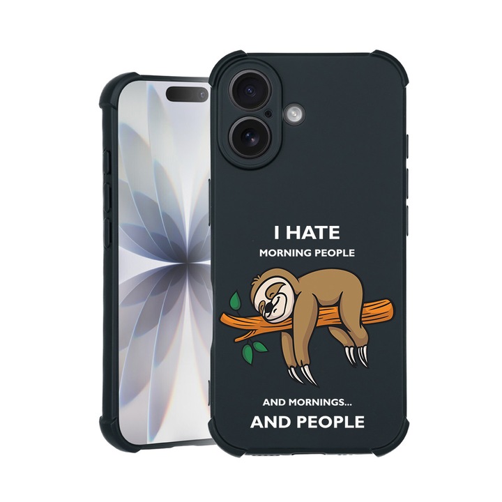 BestCase® Husa TPU Pro Shock Compatibila cu Apple iPhone 14 Pro, cu Design I Hate Morning, colturi intarite, 3100029 ASB 1613