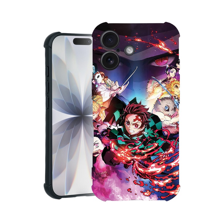 BestCase® Husa TPU Pro Shock Compatibila cu Apple iPhone 14 Pro, cu Design Demon Slayer, colturi intarite, 3100029 ASB 1701