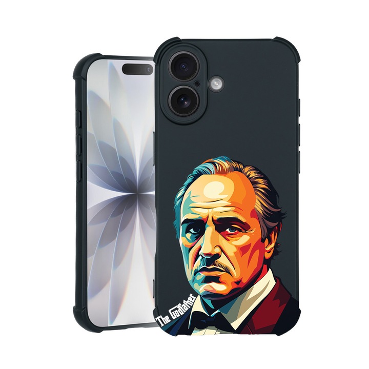 BestCase® Husa TPU Pro Shock Compatibila cu Apple iPhone 14 Pro, cu Design The Godfather, colturi intarite, 3100029 ASB 1690