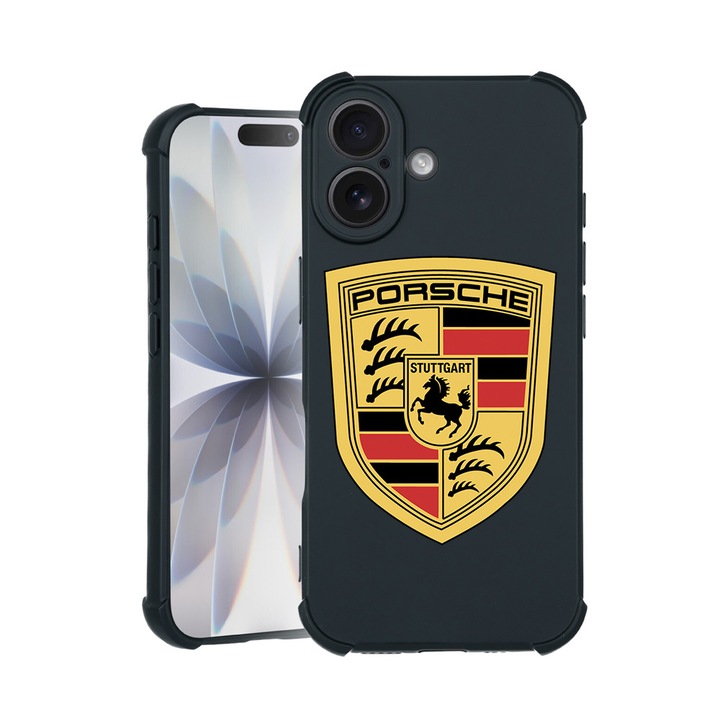 BestCase® Husa TPU Pro Shock Compatibila cu Apple iPhone 14 Pro, cu Design Porsche, colturi intarite, 3100029 ASB 1722