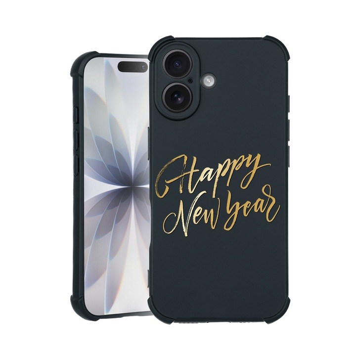 BestCase® Husa TPU Pro Shock Compatibila cu Apple iPhone 14 Pro Max, cu Design Happy New Year, colturi intarite, 3100030 ASB 1825