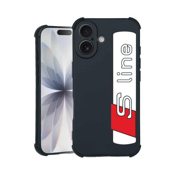 BestCase® Husa TPU Pro Shock Compatibila cu Apple iPhone 14 Pro, cu Design Audi S Line, colturi intarite, 3100029 ASB 1757