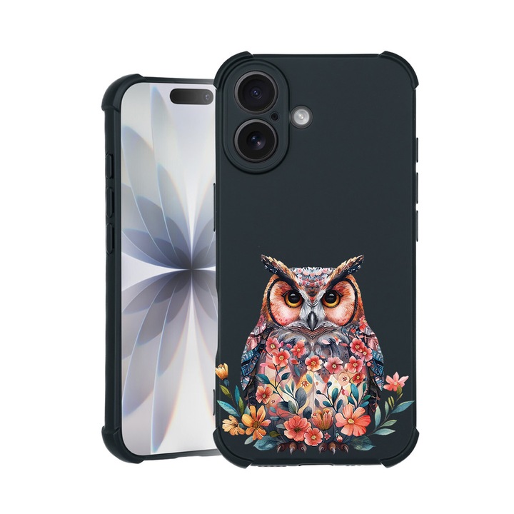 BestCase® Husa TPU Pro Shock Compatibila cu Apple iPhone 14 Pro, cu Design OWL, colturi intarite, 3100029 ASB 1879