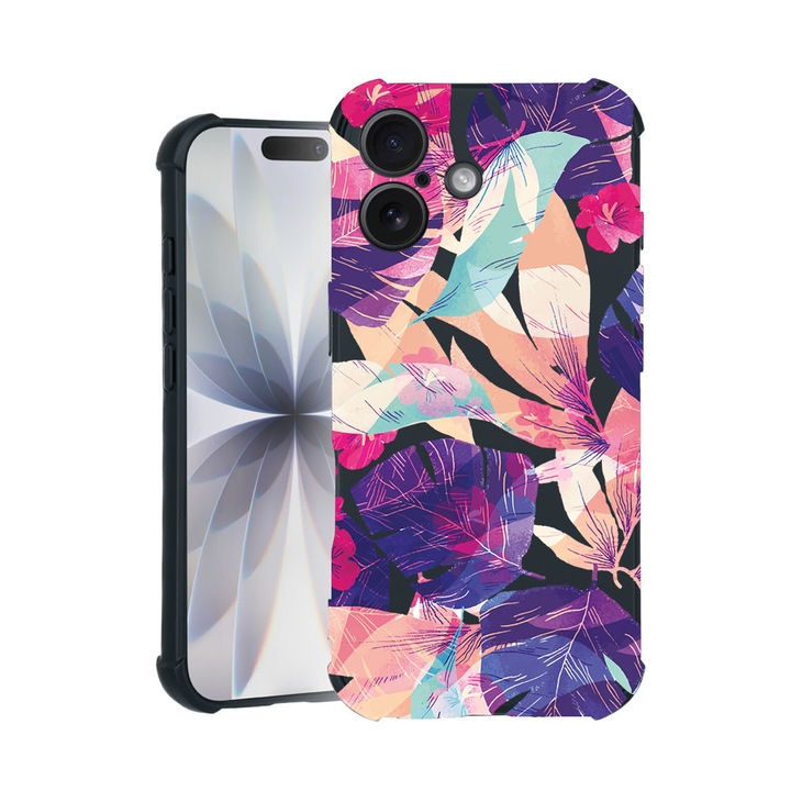 BestCase® Husa TPU Pro Shock Compatibila cu Apple iPhone 14 Pro Max, cu Design Tropical Flowers, colturi intarite, 3100030 ASB 71