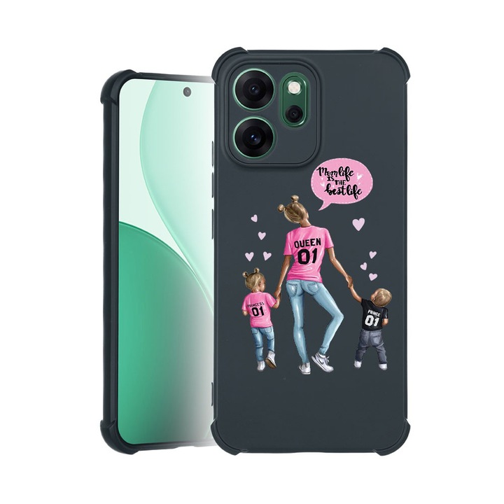 BestCase® Husa TPU Pro Shock Съвместим с OPPO Reno14 F / Reno14 FS, с дизайн "Mom Life Boy And Girl", подсилени ъгли, 3100041 ASB 557