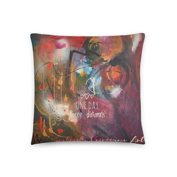 Perna cu Poveste Pictata Abstract Maro, Gabriela Vrinceanu Art