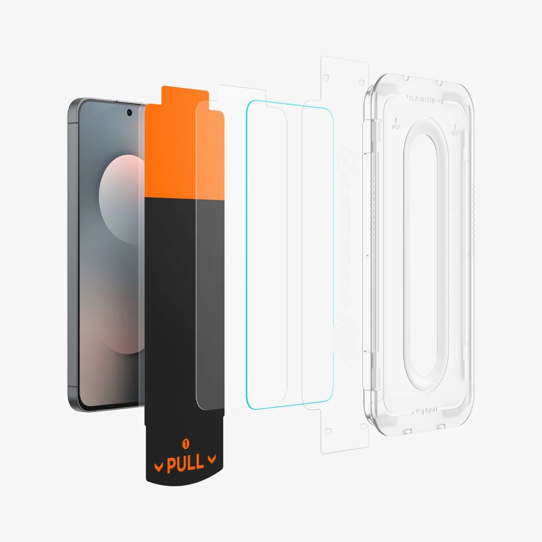 Folie protectie telefon Spigen Glass tR EZ Fit Pro pentru Samsung Galaxy S25 FE, set 2 buc, transparent
