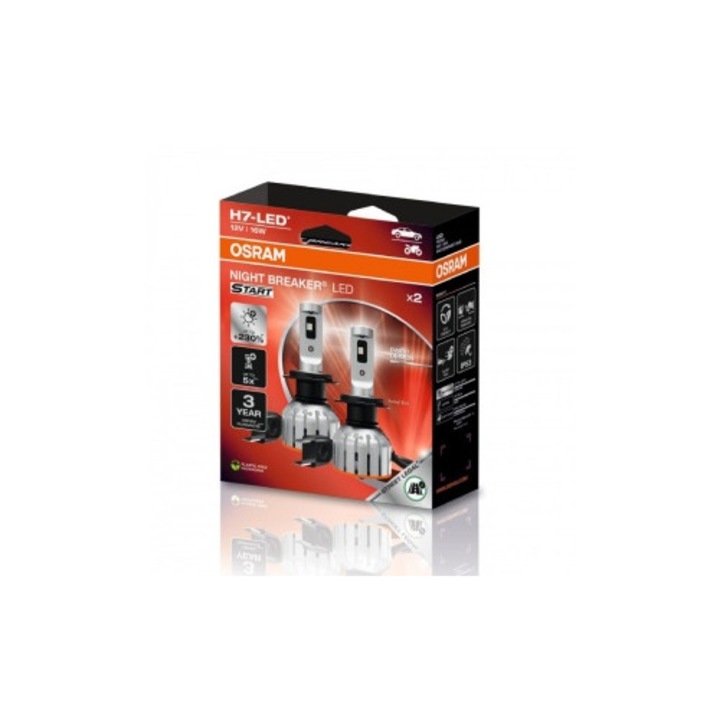 Set Becuri Led Osram Night Breaker START 230% Compatibil H7 Omologate RAR