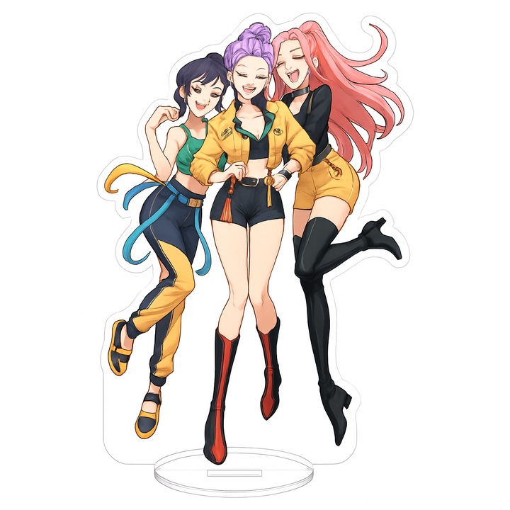 Figurina acril K-Pop, Funny Party Shop, Mira, Rumi, Zoey, multicolor, 16 cm