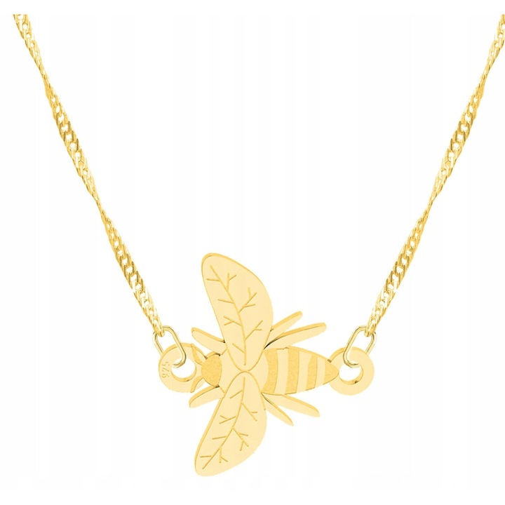 Colier Larezo, argint 925, placat cu aur 585, 42cm + 3cm, design elegant