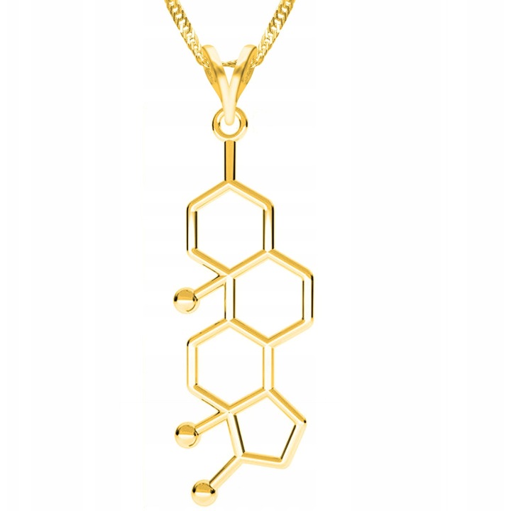 Colier Larezo, din argint 925 cu placare aur 585, 52cm + 3cm, 37mm