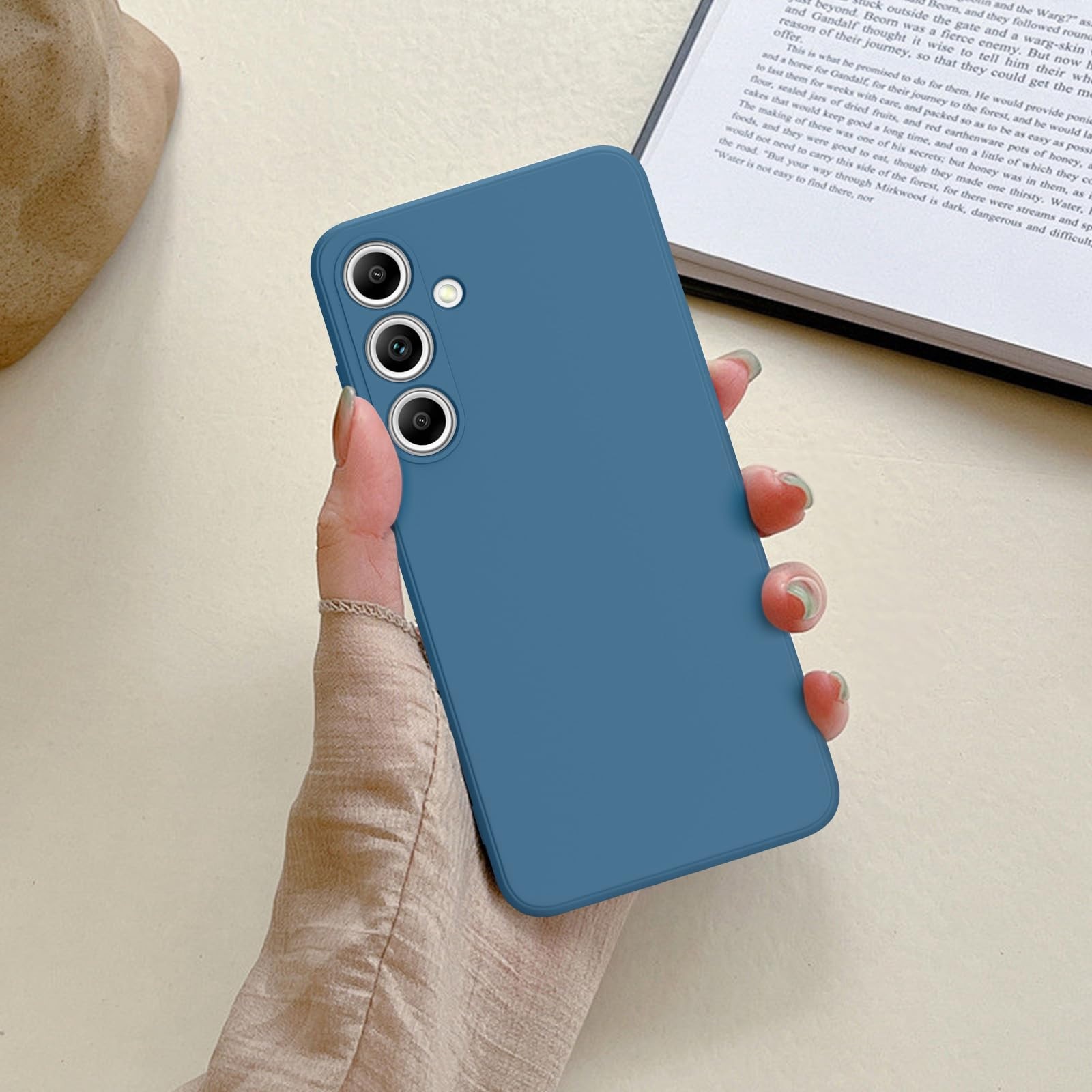 Husa pentru Samsung Galaxy S25 Ultra, din silicon lichid pentru, o prindere confortabila, LIXR-04EN®, Albastru safir