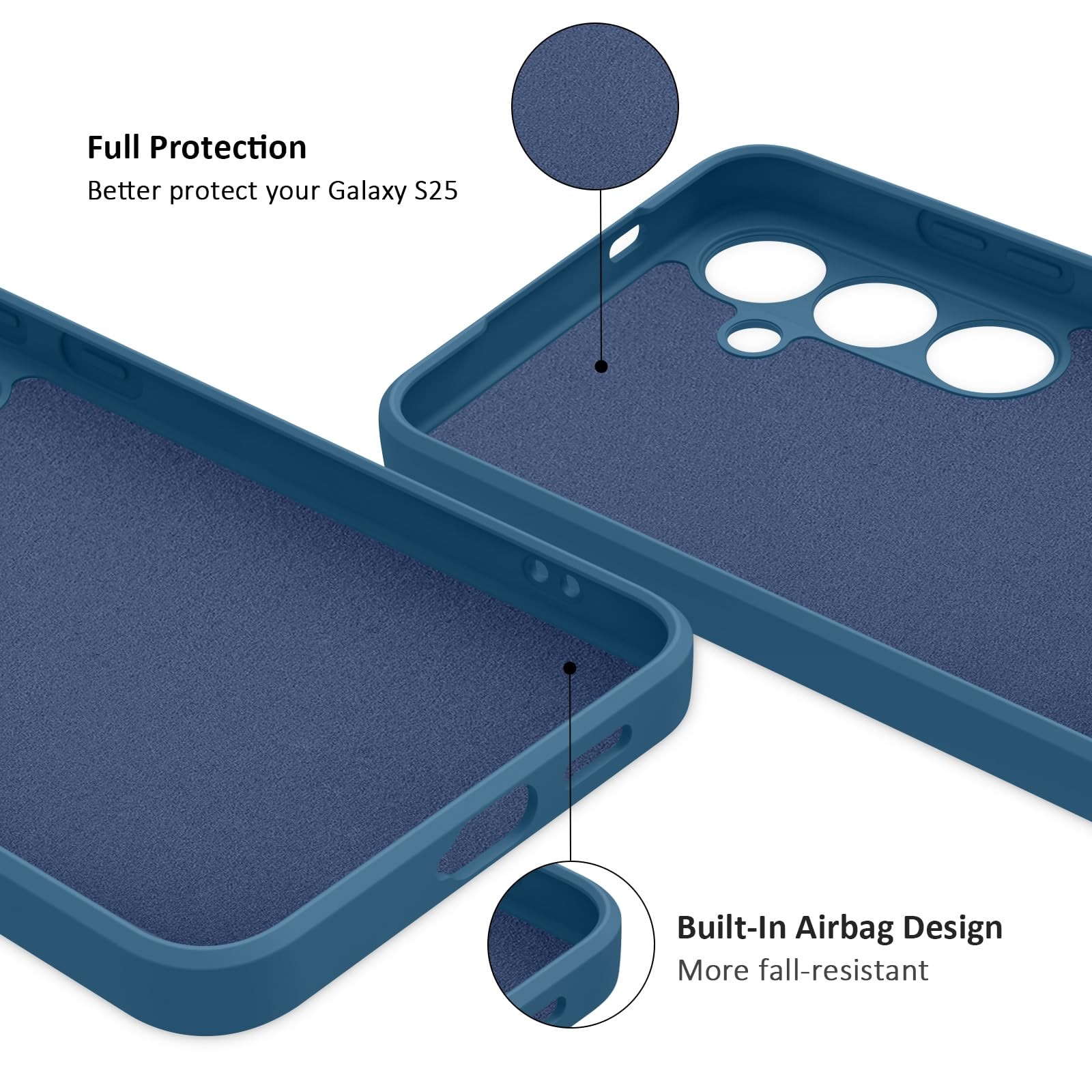 Husa pentru Samsung Galaxy S25 Ultra, din silicon lichid pentru, o prindere confortabila, LIXR-04EN®, Albastru safir
