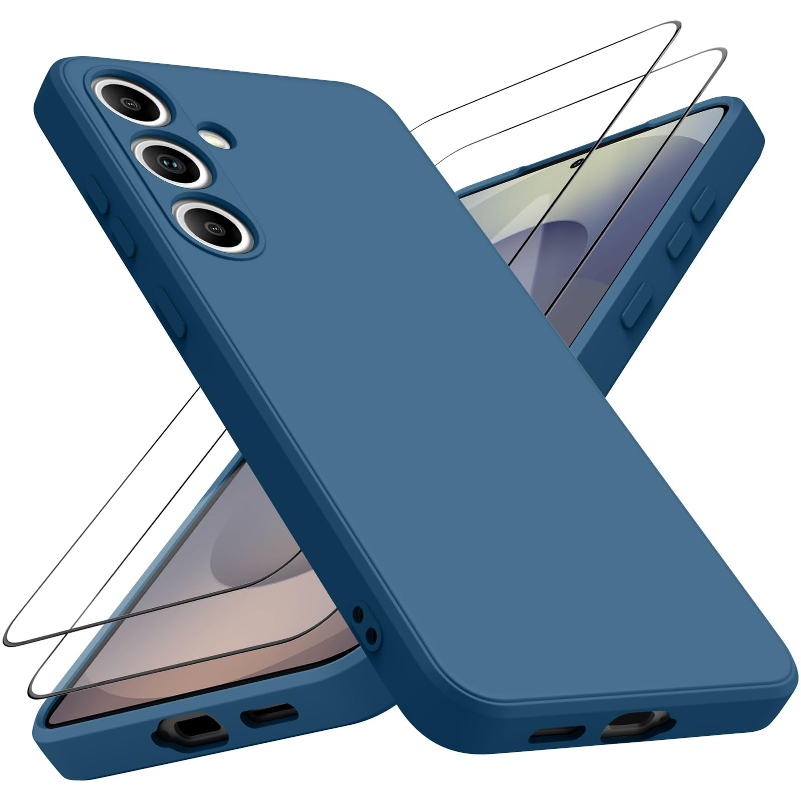 Husa pentru Samsung Galaxy S25 Ultra, din silicon lichid pentru, o prindere confortabila, LIXR-04EN®, Albastru safir