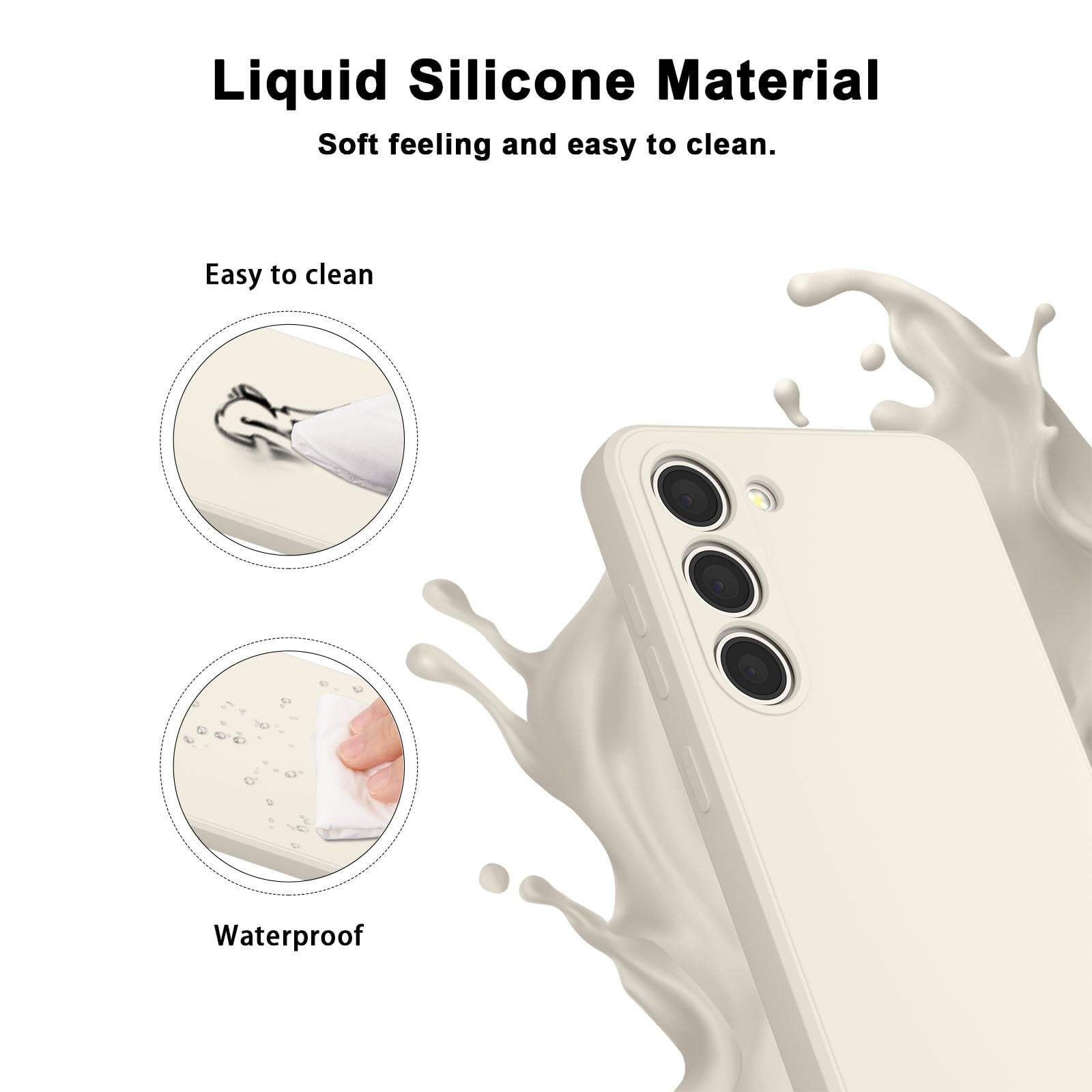 Husa pentru Samsung Galaxy S25 Ultra, din silicon lichid pentru, o prindere confortabila, LIXR-04EN®, Alb