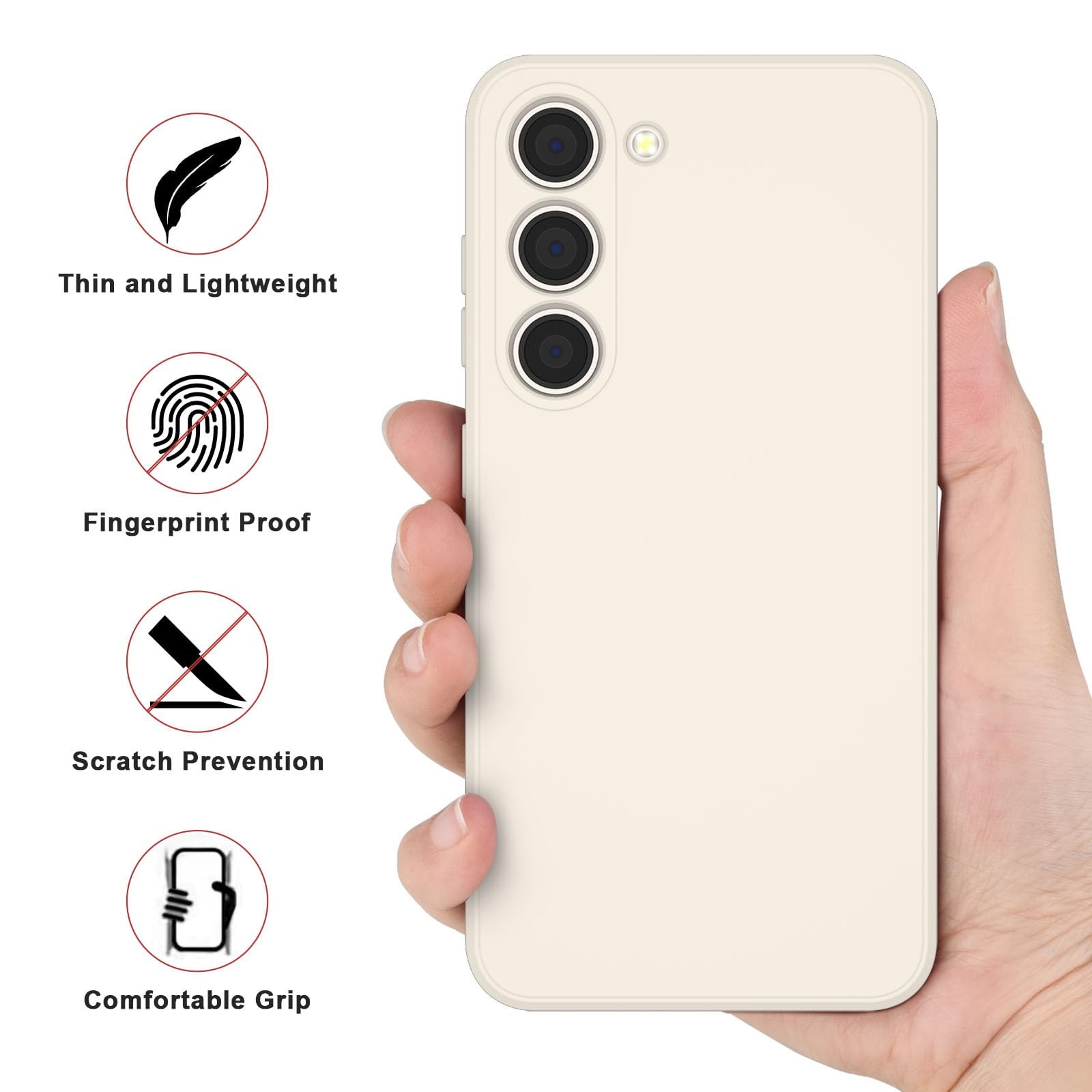 Husa pentru Samsung Galaxy S25 Ultra, din silicon lichid pentru, o prindere confortabila, LIXR-04EN®, Alb