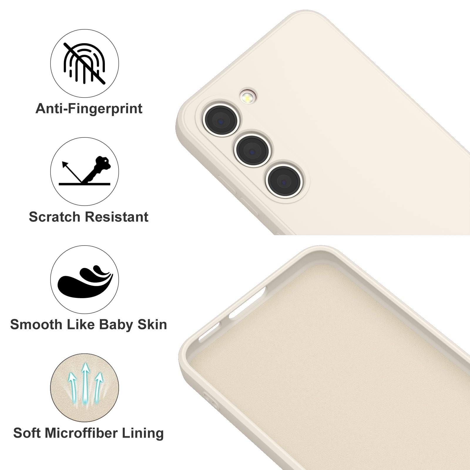 Husa pentru Samsung Galaxy S25 Ultra, din silicon lichid pentru, o prindere confortabila, LIXR-04EN®, Alb