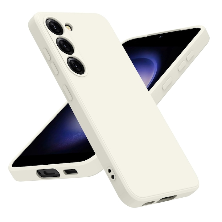 Калъф за Samsung Galaxy S25, от течен силикон за удобно захващане, LIXR-04EN®, бял