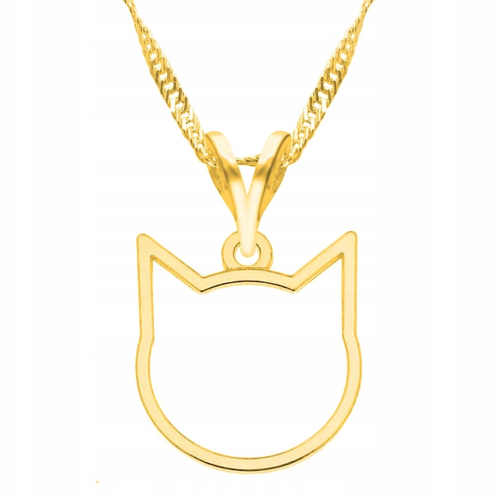 Colier cu pisica, Larezo, elegant, Auriu, 42 CM